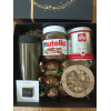 Подарунковий бокс набір, Кава мелена illy Classico 100% Арабіка 125 г з/б, Nutella, мікс горіхів, термокухоль